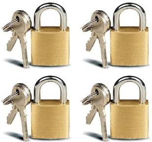 Eagean 4 Pack Mini Locks with Keys for Luggage, Backpacks, Copper Tiny Padlocks (25mm) Lock