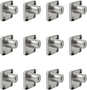 Link 709 Multipurpose Furniture Lock for Drawer, Cabinets (12Pc) (Nickle finish) Padlock