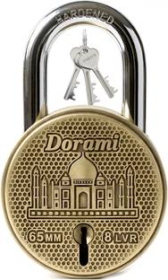 Dorami Taj Round 65mm Lock | Hardened | Dual Locking | 8 Levers (Pack of 1) Padlock