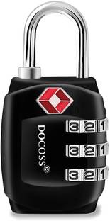 DOCOSS Set of 1-331-Black Metal TSA Lock/Number Lock for Luggage Password Travel Lock Combination Lock