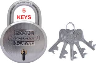 Foora PrimeGuard 65mm with 5 Keys, Hardened Shackle, 8 Lever Steel Padlock