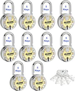 alone Round 65mm 5 Each Keys 10 Padlocks for home door gate shutter Brass Combination Padlock