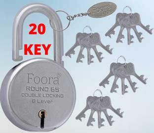Foora lock and key door lock for home round 65mm pad lock with 20 keys for gate Padlock