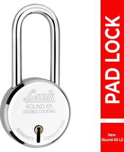 Link 65mm New Round Long Shackle| Steel Body | Brass Lever | Made In India Padlock