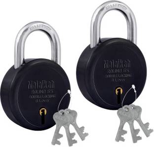 Malaikah Black Round 65 Pack of 2 Padlock