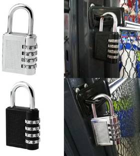 PuthaK 4 Digit Combination Padlock for Home/Shop/Office/Store/ Farmhouse, Pack of 2 Combination Lock