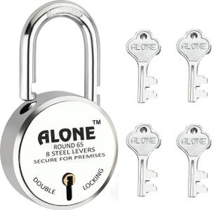 Fithome Alone Round 65mm Lock for Home Link Gate Shop Shutter, D/L 4 Keys (pack of 1) Padlock