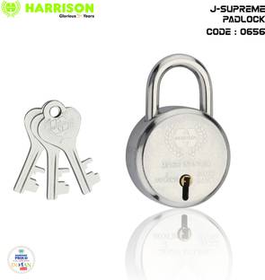 HARRISONLOCK Round Padlock 50mm 6 Lever With 3 Keys J-SUPREME-0656/ Mild Steel Material Padlock
