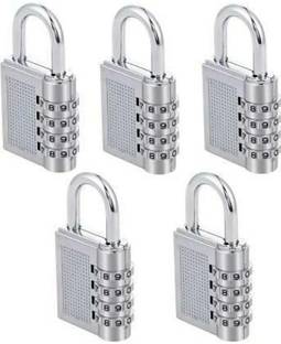 HENJI Unikkus Set of 5 Number Lock for home, Combination Lock (Silver) Combination Lock