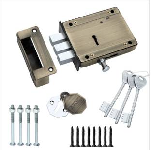 AFON Main Door Lock with 3 Reversible Keys Deadbolt (WDL2, 5inch Square Bullet 2 in1) Lock