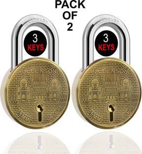 HELENSON Round 65mm Lock | Hardened Shackle | Dual Locking | 8 LVR (Pack of 2) Padlock