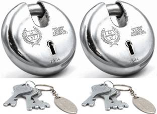 HARRISON Round Padlock 90mm 8 Lever with 3 Keys JAMA-0022 Pack of 2/ Steel Material Padlock