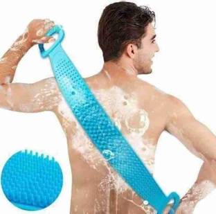 KRISHZONE Silicone body belt Double side bathing brush for skin deep cleaning pack of 1
