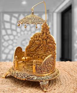 DARIDRA BHANJAN Metal Krishna Sihasan, Laddu Gopal Singhasan Jhula