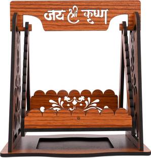 ISHANI Modern wooden design crafted Jhula Suitable for 1,2,3 number Thakur ji Jhula