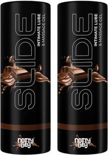 NottyBoy Slide Chocolate Intimate Lube & Massage Gel, Long Last, Non Staining Water Based Lubricant