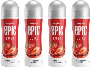 MANFORCE Epic Strawberry Flavored Lube, 60 ml x Pack of 4 Lubricant