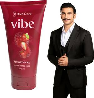 Bold Care Strawberry Flavoured Intimate Lube & Massage Gel - Water Based Formula - No Parabens - No Silicone - Long lasting - Easy on the skin - Edible - 100 ml Lubricant