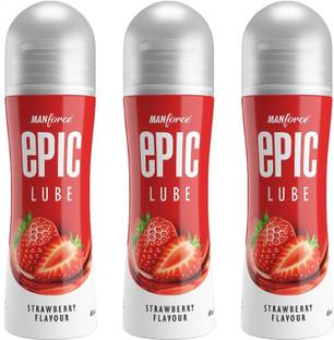 MANFORCE Epic Strawberry Flavored Lube, 60 ml x Pack of 3 Lubricant