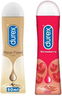 DUREX Realfeel and Strawberry Lubricant - 50ml Non-Sticky, Smooth and Warm Lubricant