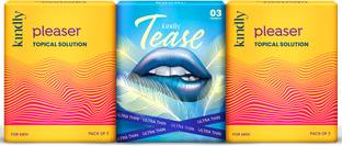 Kindly His Pleaser Delay/Topical Wipes - Pack of 6 with Free Pack of 3 UltraThin Condoms Lubricant