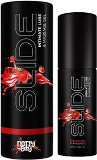 NottyBoy Slide Intimate Lube & Massage Gel, Strawberry Flavoured, 2-in-1 Use, Water Based Lubricant