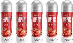 MANFORCE Epic Strawberry Flavored Lube, 60 ml x Pack of 5 Lubricant
