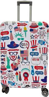 JANKISFASHION Printed Travel Suitcase Trolley Bag Protector - Scratch & Dust Proof Stretchable & Scratchproof , Reusable And Washable, Durable Fabric Luggage Cover