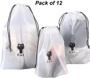 Maune Hub Shoe Bag Pack of 12 Pcs Shoe Bag Cover for Shoe Storage & Travelling Drawstring Bags Luggage Cover