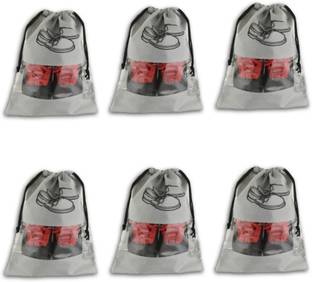MAINDAIS Shoe Bag (Set of 6 Bags) Shoe Storage Bags Travel Shoe Cover (Grey) Luggage Cover