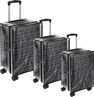 NISUN Trolly Covers Protectors, PVC Plastic Cover Combo of 3 Suitcase Cover Soft Side Dustproof Luggage Cover