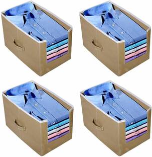 wini krafts Beige Non Woven Shirt Stacker/Shirt Organizer Wardrobe Organizer pack of 4 Beige 4