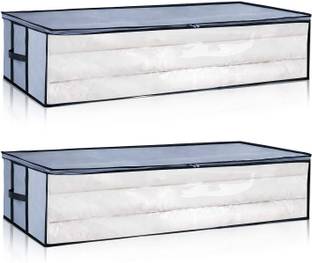 B5 INDUSTRIES Folding Under Bed Storage Containers with Reinforced Zipper and Handles, Storage Containers with Reinforced Zipper and Handles, Luggage Cover