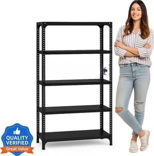 FIDVI FERRO Sturdy Steel Luggage Rack Foldable(09x35x48)inches 5 Shelf Portable Heavy Duty Luggage Rack