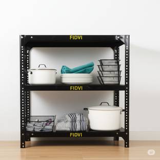 FIDVI FERRO FIDVI Slotted Angle Rack (09X 23X 24) 3 Shelf 24 Gauge Shelf 18 Gauge Angle Luggage Rack