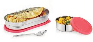 Fortune Cookware Stainless Steel 2 Container Lunchbox 2 Containers Lunch Box
