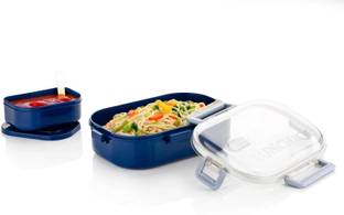 CONQUER Lunch Box with Spoon and Fork Office School Collage Lunch Box 2 Containers Lunch Box