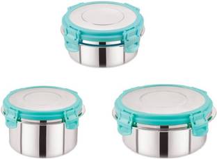 di select Fusion Airtight Stainless Steel Container With steel Lid 3 Containers Lunch Box