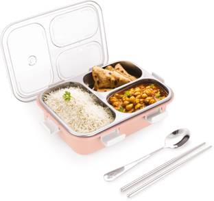 ATTRO Bento 3 Compartment 1 Containers Lunch Box