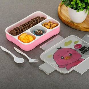 DMK Box for Kids Multi Color Lunch Box Lunch Box Tiffin Box for Boys, Girls 4 Containers Lunch Box