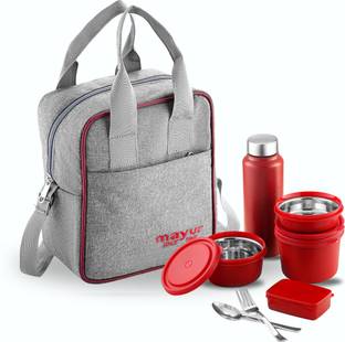 MAYUR Director 7 Pcs with Bottle Tiffin Box 4 Containers Lunch Box