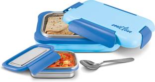 मिल्टन More Meal Large Tiffin , 770 ml, with Container, 175 ml and Spoon, Blue 1 कंटेनर लंच बॉक्स