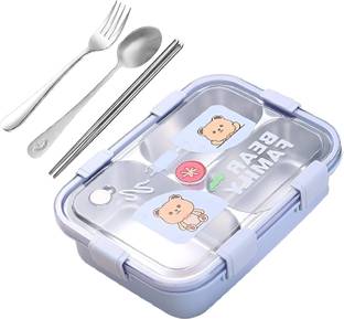 NARV BPA Free Bear Bento Box – Stainless Steel, Cute & Perfect for Kids 3 Containers Lunch Box