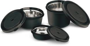Classic Essentials Stainless Steel Microwave Safe Containers with Lids Lunch Box, 3 Containers Lunch Box