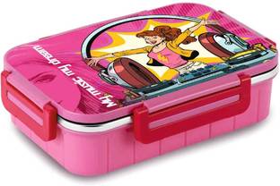 cello Smarty Stainless Steel with Snap Lock, Pink 1 Containers Lunch Box
