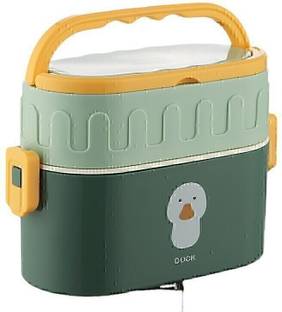 NIJEK STORE Leak Proof Double Layer Lunch Boxes with Handle for Adults Kids (Multicolor) 2 Containers Lunch Box