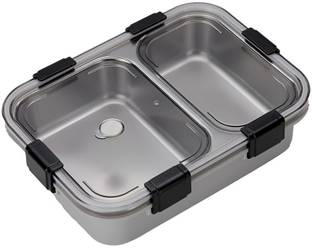 RBGIIT Stainless Steel Lunch Box with Lid Cutlery Inside, Heating & Water Insulation K8 2 Containers Lunch Box