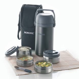 BOROSIL Hot n Fresh Insulated Lunch Box, 3pc Set 4 Containers Lunch Box