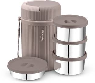 Trueware GRUB 4 Insulated Hot Lunch Box With 3 SS Container 300ML & 1 SS Container 200ML 4 Containers Lunch Box