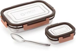 iVBOX Slim-Big Stainless Steel Food Tiffin, Set of 2 Containers Lunch Box